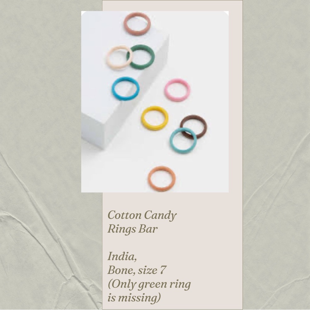 Cotton candy ring bar, size 7
